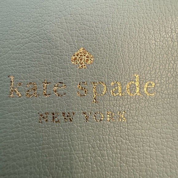 Kate Spade New York Light Blue Leather Tote Crossbody Bag Silver Hardware - Picture 6 of 9